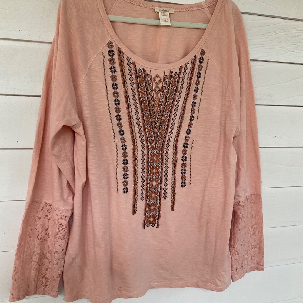 PINK KNIT TOP SUNDANCE LARGE AS IS (See description) - Picture 5 of 6